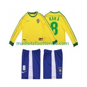 Maillot/Tenue Brésil KAKA 8 Retro Enfant Domicile 1998 Manche Longue